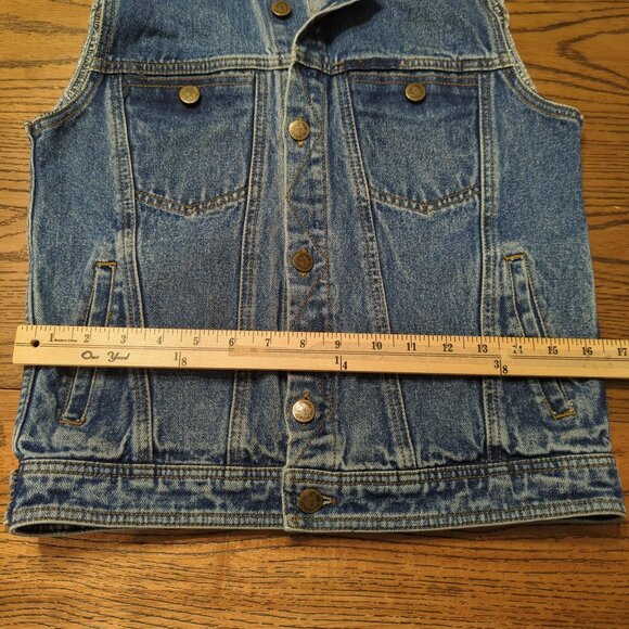 Vintage Jordache Denim Sleeveless Jacket‎ Vest Pockets Button Front 1980's - Picture 14 of 16